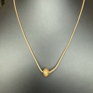 Vintage Biagi Gold Tone Ball Bead Pendant Necklace Minimalist